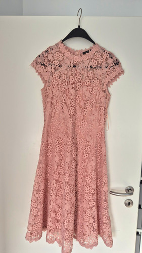 Esprit damen spitzenkleid rosa - spitzenkleid,