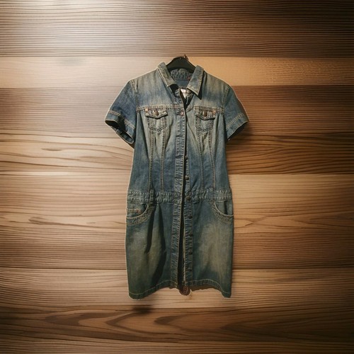 Jeanskleid plus gürtel - jeanskleid, gr